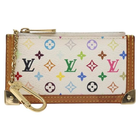 LOUIS VUITTON Monogram Multicolor Pochette Cles Purse White - Picture 1 of 15